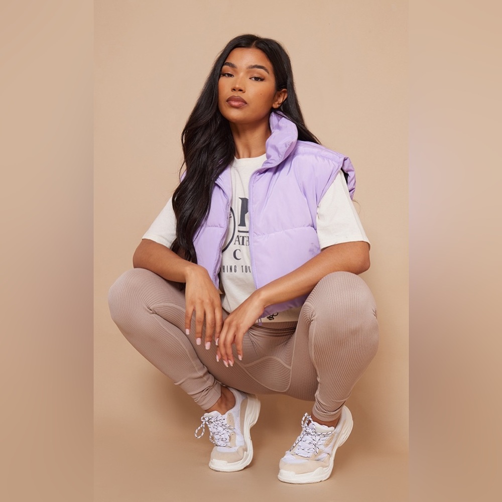 Lilac Toggle Hem Cropped Vest